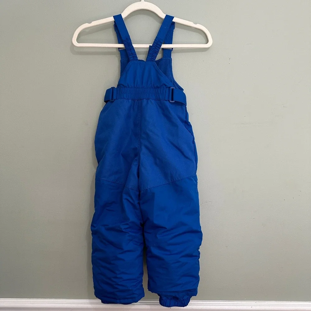 Cat & Jack Snow Bibs Toddler 3T Blue Reinforced Knee Insulated Winter Overalls
